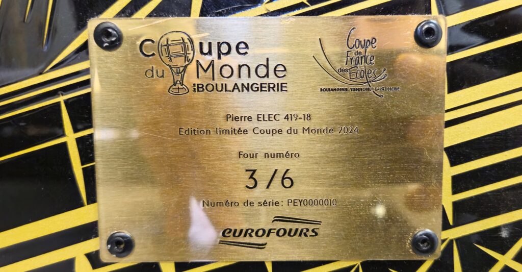 Plaque numérotée d'un four coupe du monde de boulangerie -eurofours